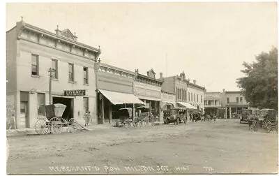 RPPC Wisconsin Milton Junction Merchants Row Livery Post Office Stores Buggies • $39.99