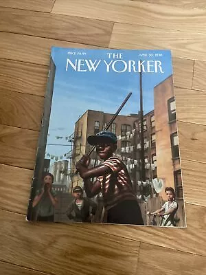 New Yorker Magazine Stickball Alley Kadir Nelson Art Trump Issues April 30 2018 • $10