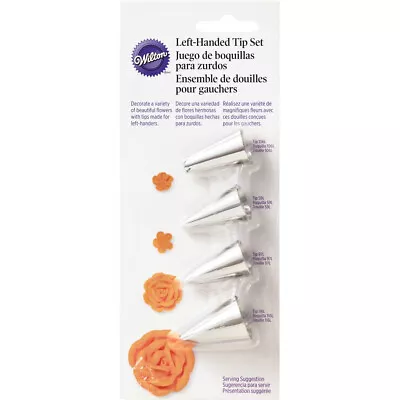 £6.29 • Buy Wilton 4pc Left Handed Nozzle Tip Set For Piping Buttercream Icing Flowers