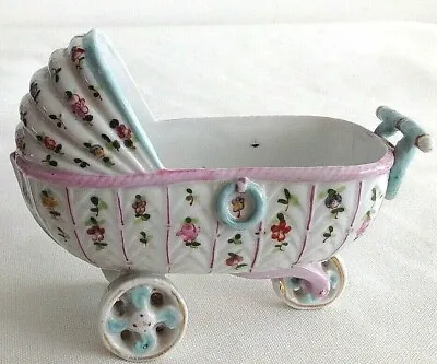 £55 • Buy Antique German Victorian Fairing Trinket Pot Pram Perambulator 
