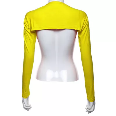 $7.06 • Buy Womens Long Sleeve Plain Shrug Cropped Bolero Ladies Cardigan Short Shawl Top