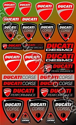 Ducati Corse Motorcycle Stickers Set Decals Monster Multistrada Panigale /13 • $7.58