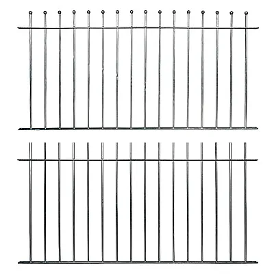 £174 • Buy Ready Made Fence Panels & Posts Ball Top Plain Top Galvanised Metal Iron Steel 
