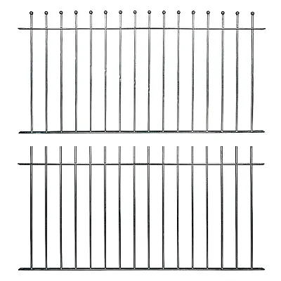 Ready Made Fence Panels & Posts Ball Top Plain Top Galvanised Metal Iron Steel  • £25