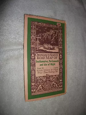 ORDNANCE SURVEY MAP. 1932. 1/2 To 1 Inch. SOUTHAMPTON PORTSMOUTH IOW. LINEN • £10