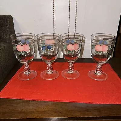 Mikasa Fruit Panorama 16 Oz Set Of 4 Goblets Unused • $45