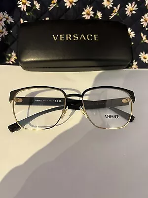 Versace VE1264 1436 Black & Gold 54-18-140. Case Included • $63.99