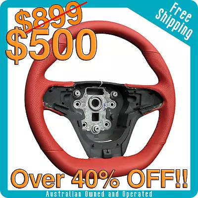 Holden VF Custom Trimmed Steering Wheel Red Leather And Stitching • $500