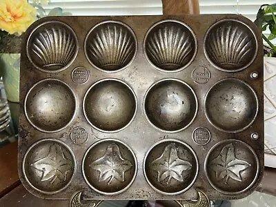 Vtg 1940s Metal Madeleine Cookie Cake Candy Mold Minute Maid USA Pan 2 Dozen • $39.99