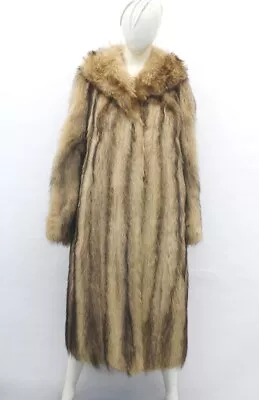 Mint Bleached Raccoon Fur Coat Jacket Women Woman Size 4 Small • $175