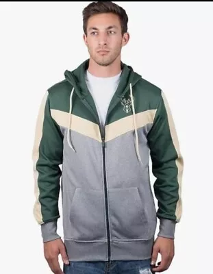 Milwaukee Bucks Sweatshirt Zip Hoodie Size Men's XXL Ultra Game NBA Grey 2XL • $30