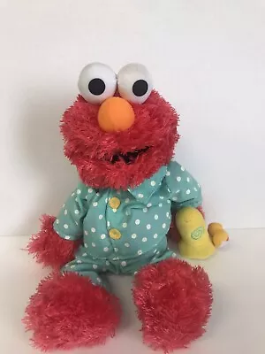 Gund BedTime Elmo Plush In Blue Polka Dot Pajamas 14  Stuffed Sesame Street • $13.99