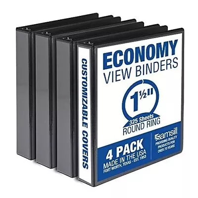 Economy 1.5 Inch 3 Ring Binder Made In The Usa Round Ring Binder Customizable Cl • $21.09