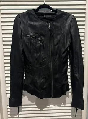 Decjuba Black Leather Jacket Size 8 • $46