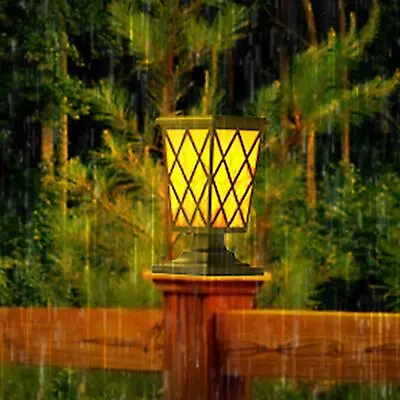 Solar Flame Post Light Garden Landscape Lights Decorative Lamp For Balcony • £14.80