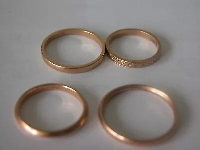 4 Vintage Wedding Rings Each 14k -Total Weight Is 7.6 Grams • $390
