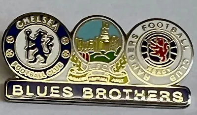 £3 • Buy Glasgow Rangers Linfield An Chelsea Blues Brothers Pin Badge