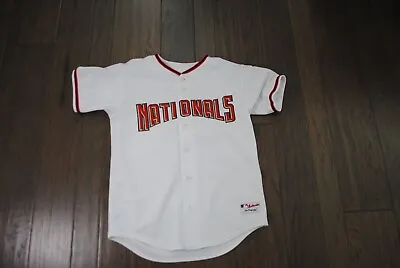 Majestic Washington Nationals White Baseball Jersey Youth L Sewn NO PLAYER NAME • $9.99