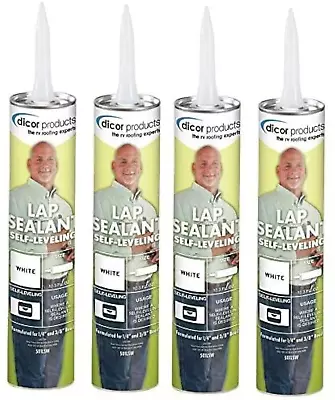 Dicor 501LSW-1 RV Rubber Roof Sealant Self Leveling Caulk White 4 Pack • $49.99