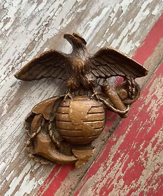 Beautiful Wood WW2 U.S. Marine Corps Sweetheart Brooch Pin Carved EGA • $34.99