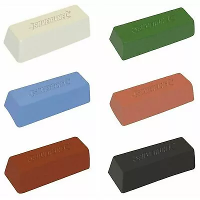 Silverline Polishing Compound 500g Soft Metals Coarse Fine Buffing Bar Block • £9.65