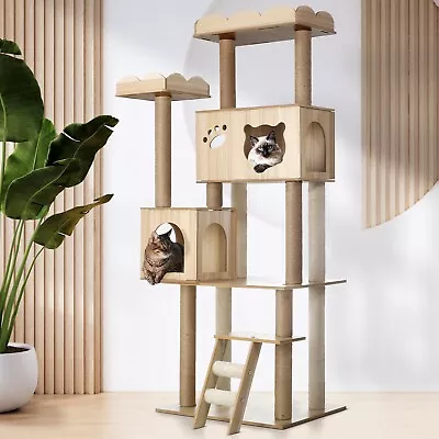 Alopet Cat Tree Tower Scratching Post House Bed Wood Scratcher Condo 161cm • $101.92