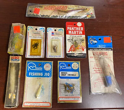 Vintage Fish Lures Jitterbug Gamefish Rebel Atom Burke Bagley Harrison • $40