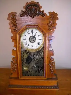 Early Antique Wm. Gilbert 8 Day Time And Strike Mantel Clock Great Door Stencil • $284.95