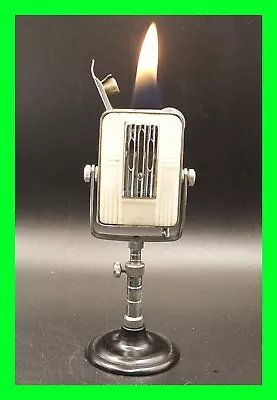 Unique Vintage Early 1950's Art Deco Radio Microphone Table Lighter - Working  • $149.99