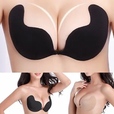 £4.89 • Buy Silicone Strapless Push Up Bra Backless Self Adhesive Invisible Lace Stick On Uk