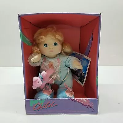 Vintage Mattel My Child Blonde Hair Blue Eyes Baby Doll With Brag Book IOB • $26.60