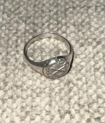 US Army Quartermaster Ring Vintage Sterling Silver See Photos Size Unknown • $39.99