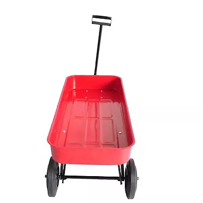 Metal Garden Cart Yard Dump Wagon Cart Lawn Utility Tool Cart Outdoor Heavy Duty • $60.19