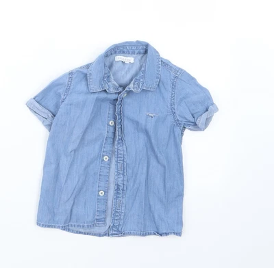 £5 • Buy Blue Zoo Boys Blue  Cotton Basic Button-Up Size 2-3 Years Collared Button  