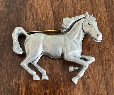 Beautiful Vintage Silver Tone Mustang Horse Brooch • $9.99