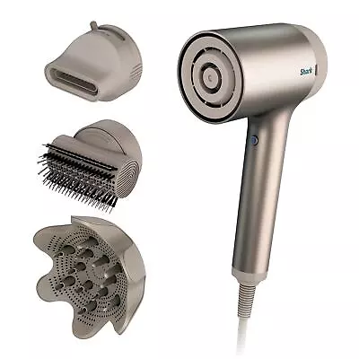 Shark STYLE IQ Ionic Hair Dryer & Styler [HD120SLUKCO] 3 Styling Tools Stone • £119.99