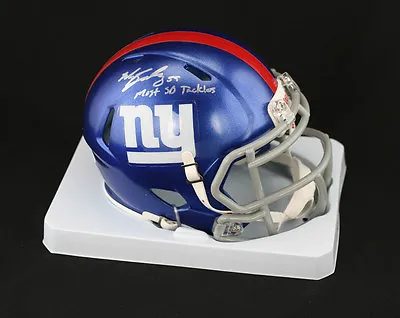 Michael Boley SIGNED New York Giants Mini Helmet +Tackles XLVI PSA/DNA AUTOGRAPH • $105