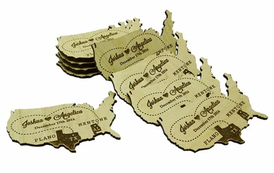 $81.39 • Buy Rustic Wedding Save The Date Wooden Magnet 20 Custom Engraved Wood-mIO