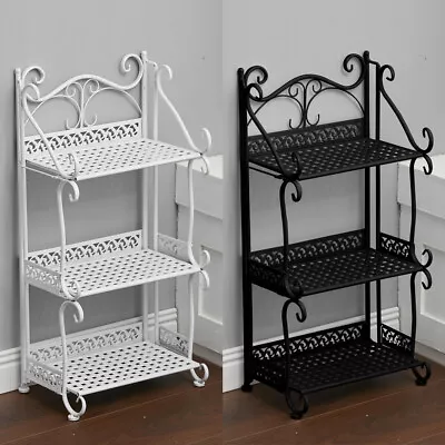 3/5Tier Folding Metal Stoarge Shelving Unit Ladder Book Shelf Display Stand Rack • £25.95