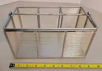 Weaved Plastic & Metal Utensil Caddy Kitchen Storage Basket W/Handle 9x5.25x4.5  • $15