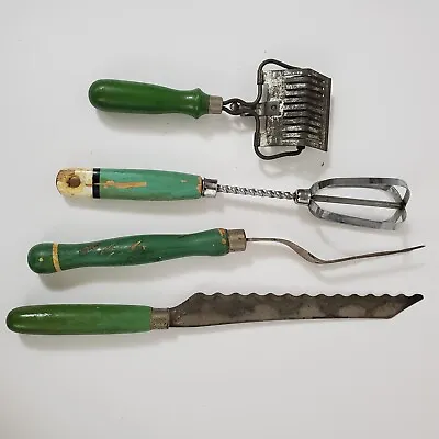 Vintage Green Handle Items & Related Vintage Kitchen Utensils • $18