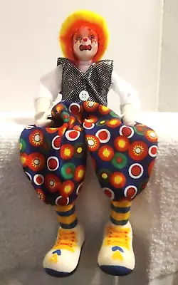 Vintage Poseable Clown Ganz Shelf Sitter Multicolored Hand Painted 12  • $22.99