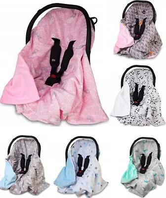 £19.99 • Buy BABY BLANKET CAR SEAT REVERSIBLE WRAP PLUSH SOFT DOUBLE SIDED COTTON 100x100cm