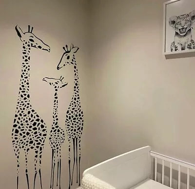 Cute Giraffe Family Vinyl Wall Art Decal Sticker Home Decor Crafts A90 • £30.98