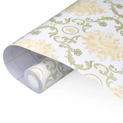 Vintage Damask Wallpaper PVC Shelf Drawer Liner Waterproof Contact Paper 32.8 Ft • £25.64