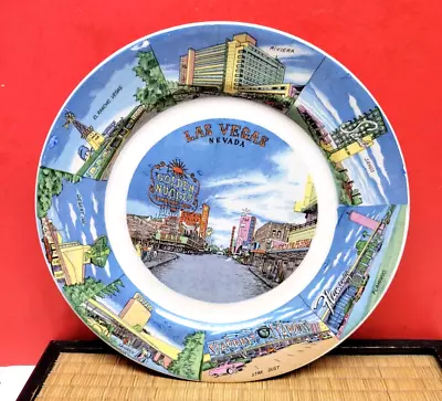 Vintage Las Vegas Souvenir Plate Riviera Sands Stardust Hotels 9.25 - U • $19.99