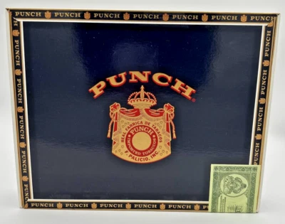 Vintage Punch Cigar Box Gold Tone Detail SKU U192 • $12.99