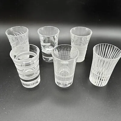SALVIATI Birrchieri Da Vodka Shot Drinking Glass Set 6 Different Etched Crystal • $149.25