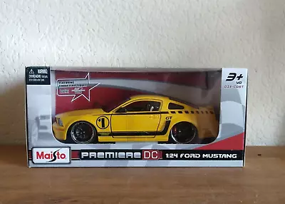 New 1:24 Ford Mustang Gt Yellow Black Pro Rodz  Maisto Premiere Dc Die-cast Car • $22.95