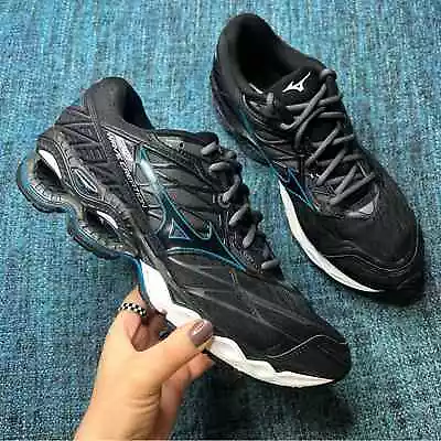 Mizuno Wave Creation 20 Running Shoes In Black Blue Men's Size 10 Sneakers • $84.99